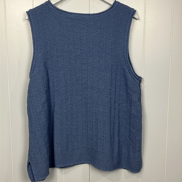 Soft Surroundings Womens Coastal Sweater 2X Blue Pullover Texture Knit Classic - Picture 10 of 13